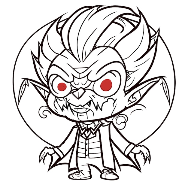 haloween vampire vector illustration line art