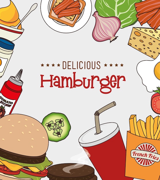 Hamburger digital design.