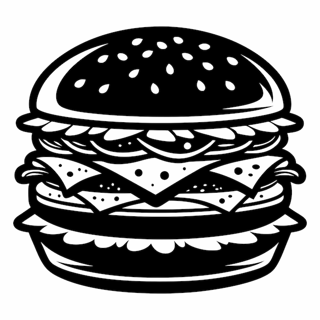 Hamburger Icon on Black and White Vector Backgrounds