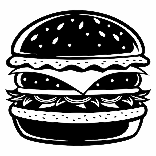 Hamburger Icon on Black and White Vector Backgrounds