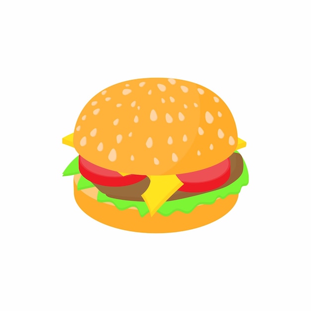 Hamburger icon in cartoon style on a white background