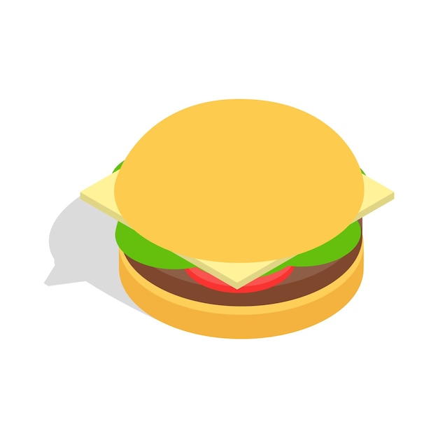 Hamburger icon in isometric 3d style isolated on white background Food symbol