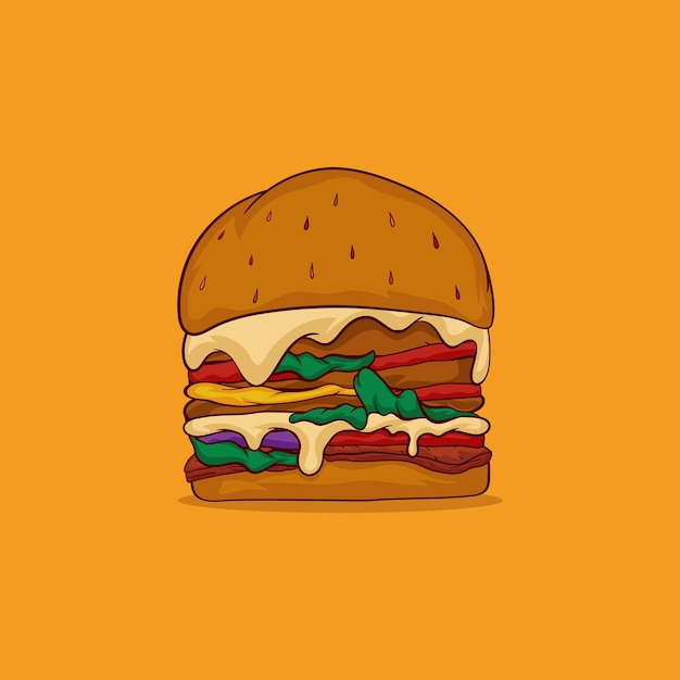 Hamburger isolated on yellow