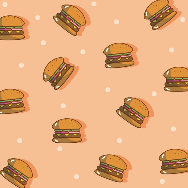 Hamburger pattern background cartoons