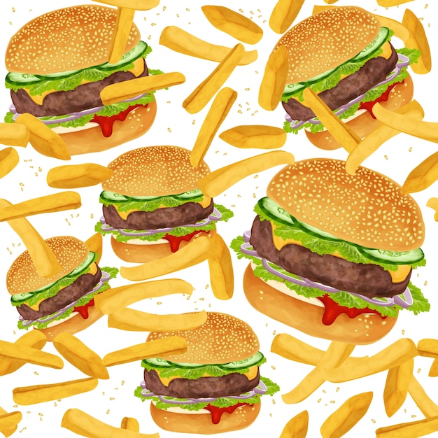 Hamburger seamless pattern