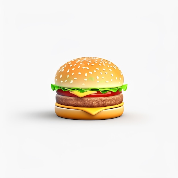 Vector a hamburger with a green and red lettuce on it