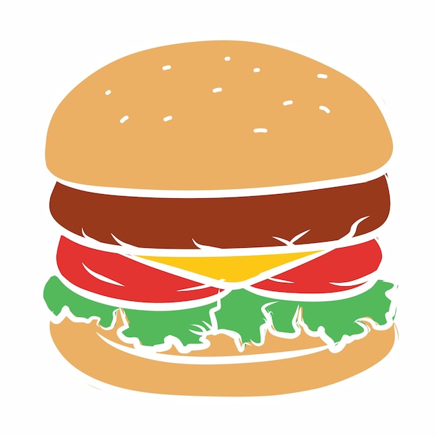 A hamburger with lettuce and tomato on it.