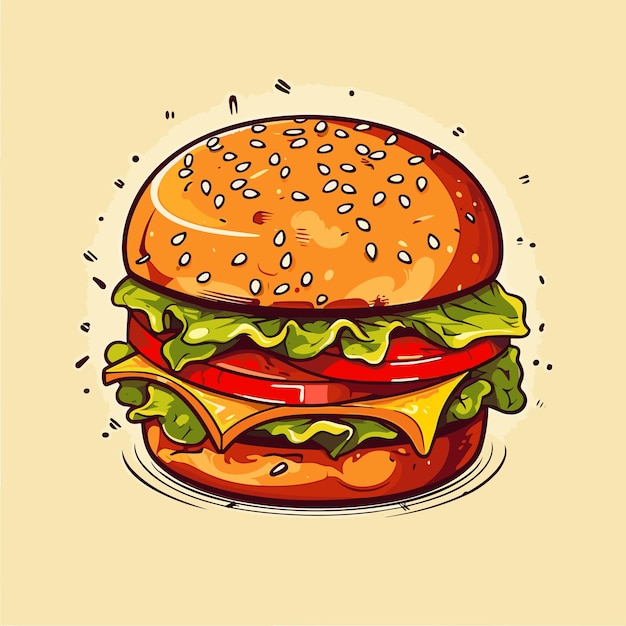 hamburguer logo design vector line art logo