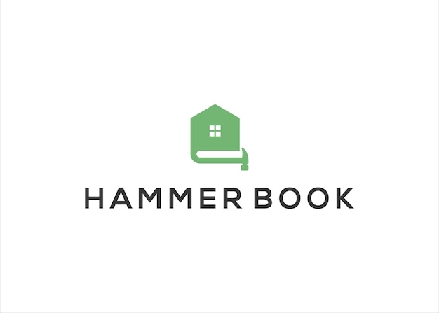 Hammer book logo design vector