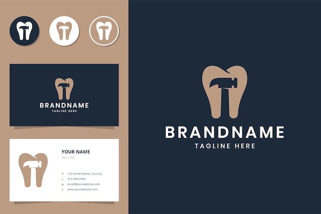 Hammer dental negative space logo