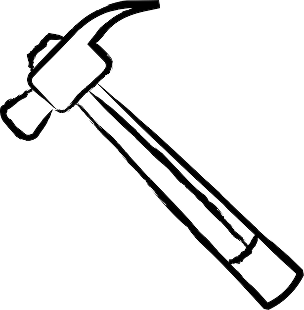 Hammer hand drawn vector illustration