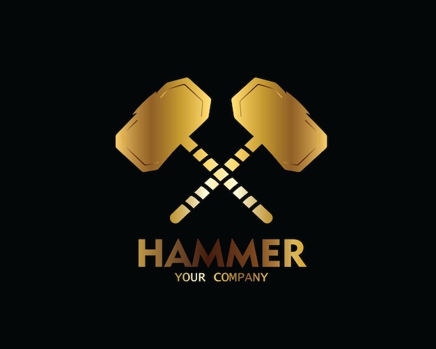 Hammer logo in gold color