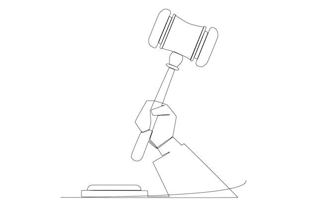 The hammer for products sold in auction line art