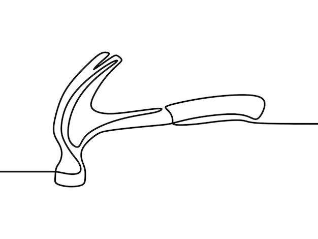 Hammer tools oneline continuous single line art