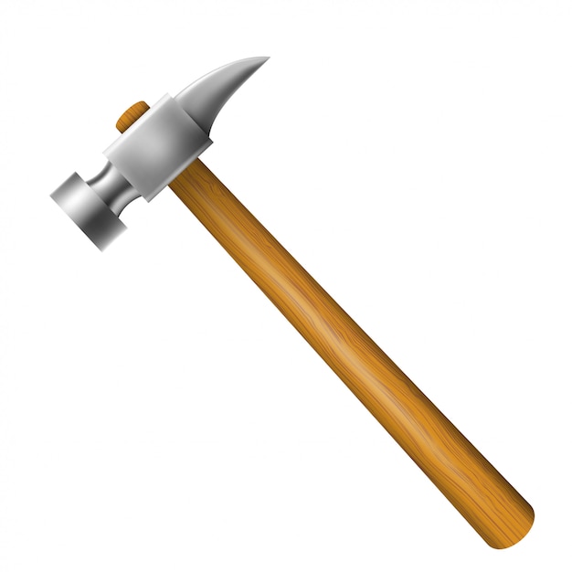 Hammer with wooden hilt