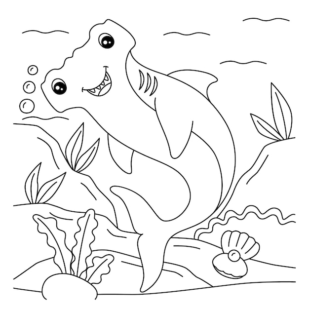 Hammerhead Coloring Page for Kids