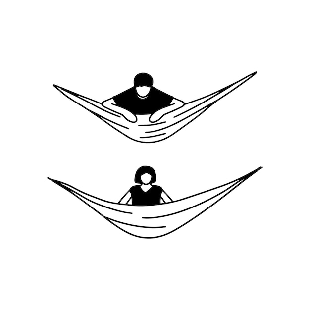 Hammock vacation holiday logo template