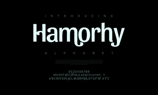 Hamorhy creative modern urban alphabet font Digital abstract moslem futuristic fashion sport minimal