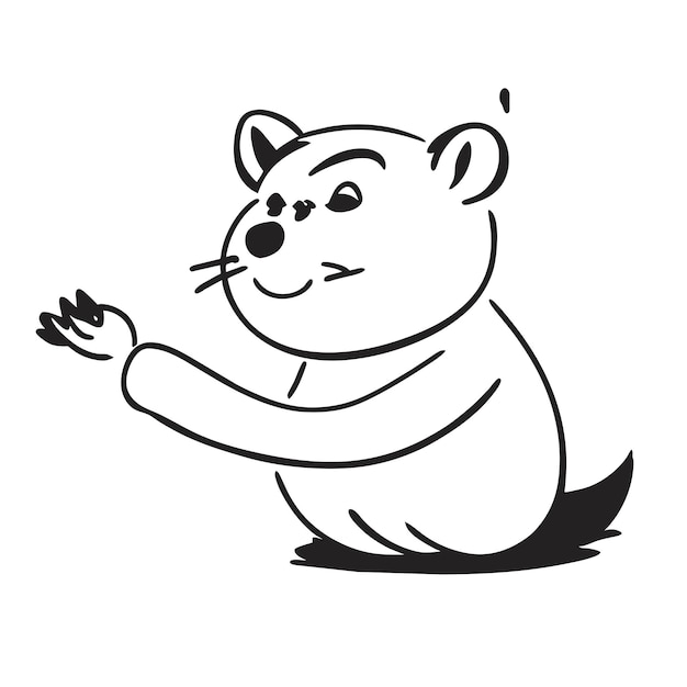 Hamster animal hand drawn cartoon sticker icon concept isolated illustration