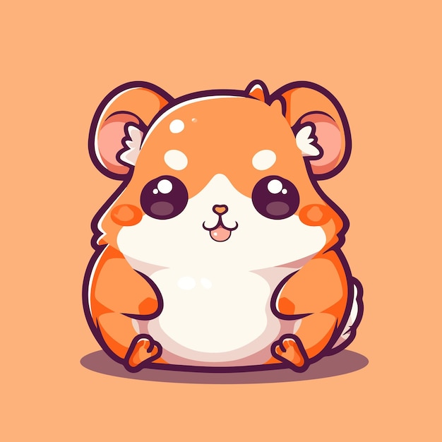 Hamster cartoon on an orange background