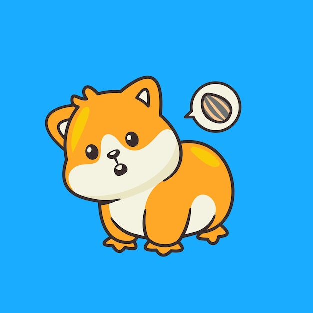 Hamster Cartoon Vector Icon Illustration