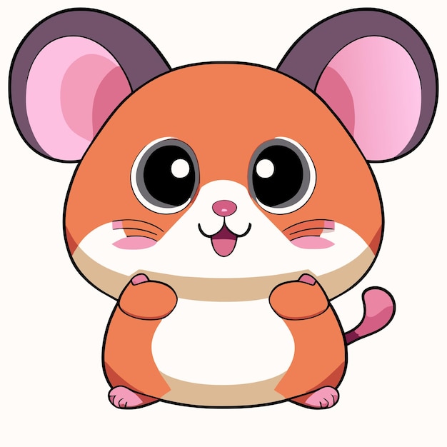 Hamster chibi kawaii hand drawn cartoon sticker icon concept isolated illustration