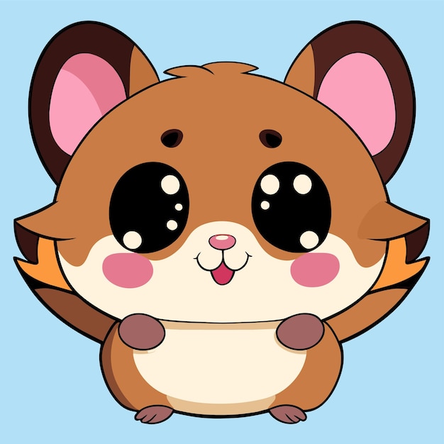 Hamster chibi kawaii hand drawn cartoon sticker icon concept isolated illustration