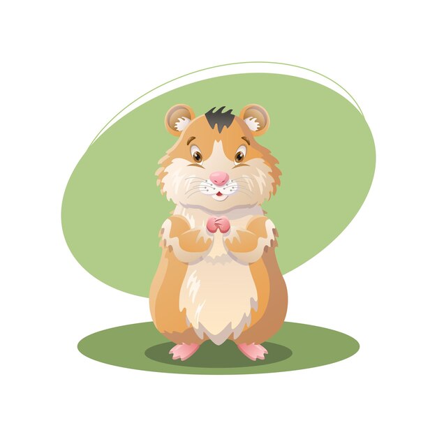 Vector hamster illustration animal ears small fluffy editable