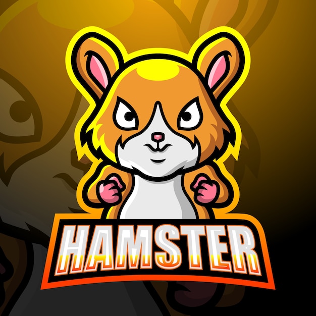 Hamster mascot esport illustration