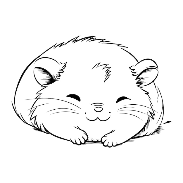 Vector hamster vector illustration hand drawn hamster in cartoon style