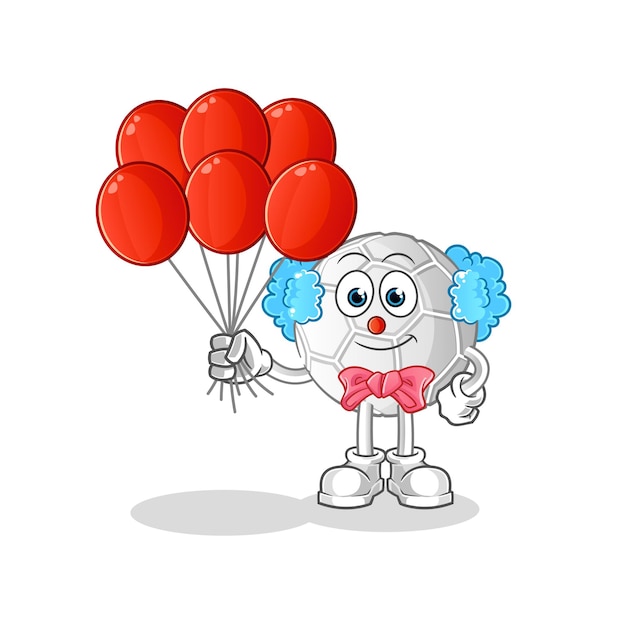 Hand ball clown with balloons vector. cartoon character