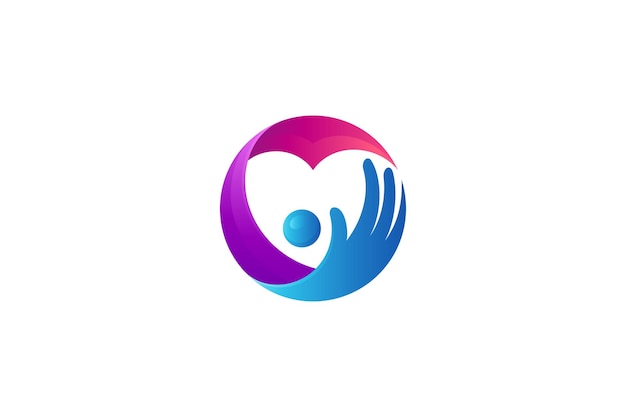 Hand care logo people healthcare and medical vector icon