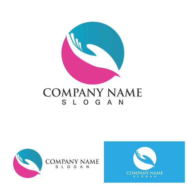 Hand care logo and symbol vector template eps10