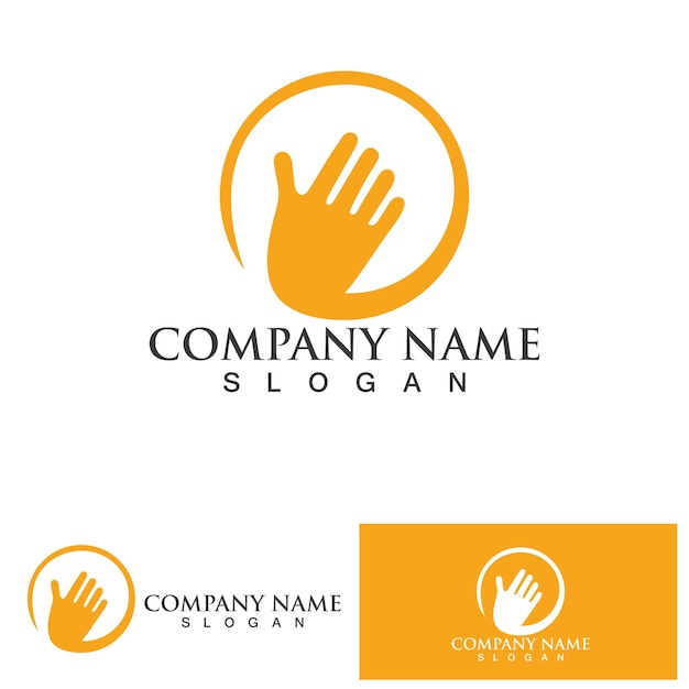 Hand care logo template vector icon business