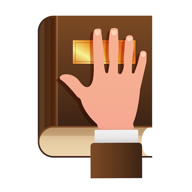 Hand on Constitution as Oath Concept Icon