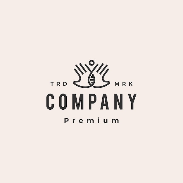 Hand dna human people hipster vintage logo template