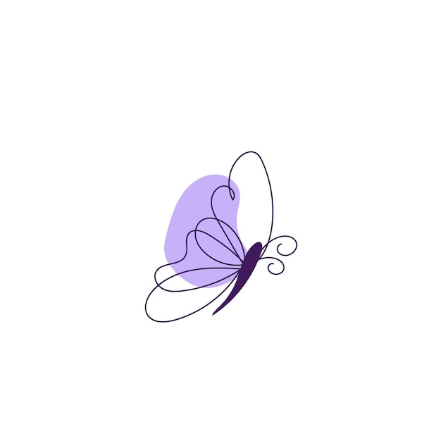 Hand down line art butterfly