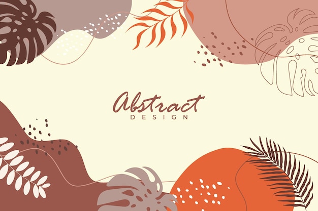 hand draw abstract background with floral minimalist design collection