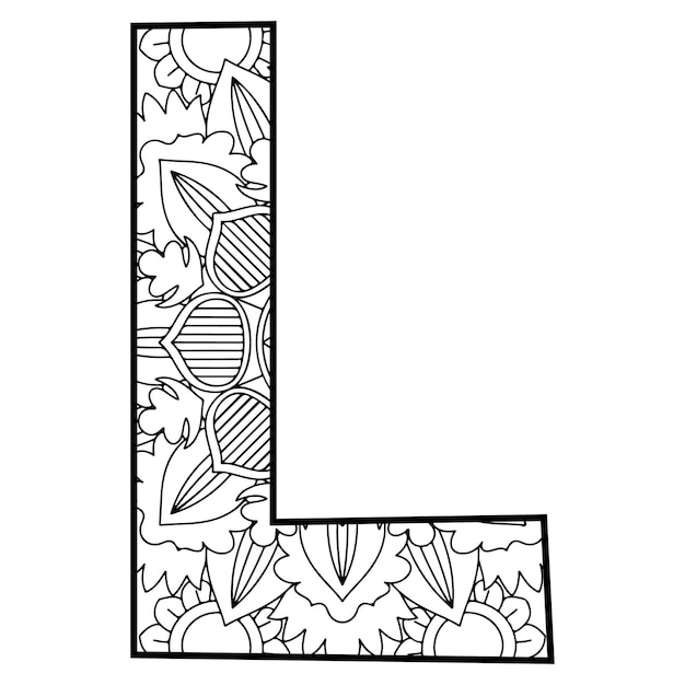 Vector hand draw alphabet coloring page for kids activity