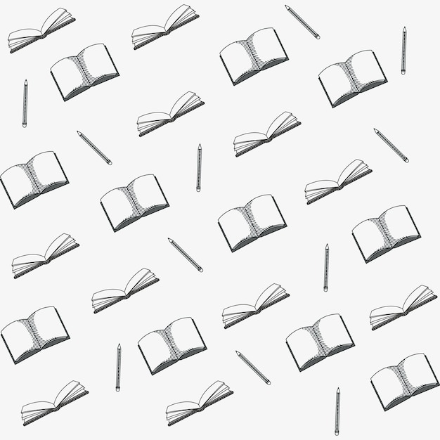 Hand draw books background pattern 