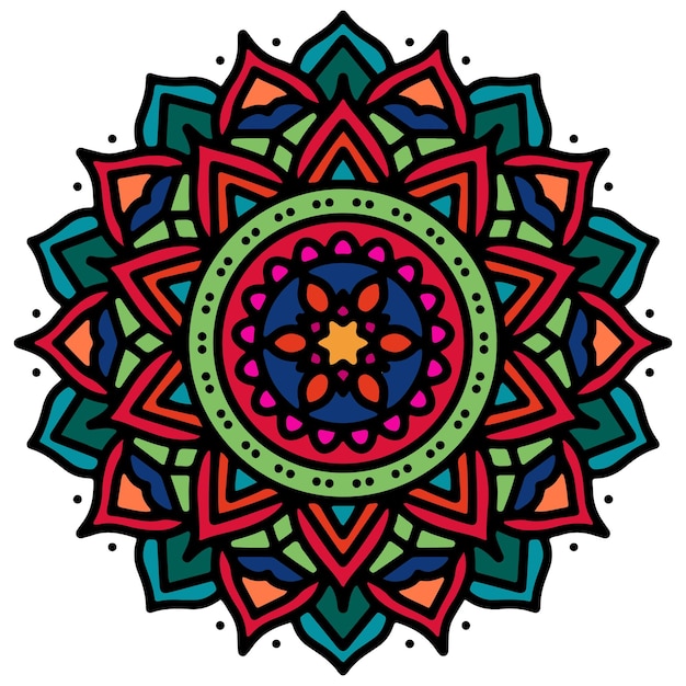 Hand draw colorful mandala mandala pattern