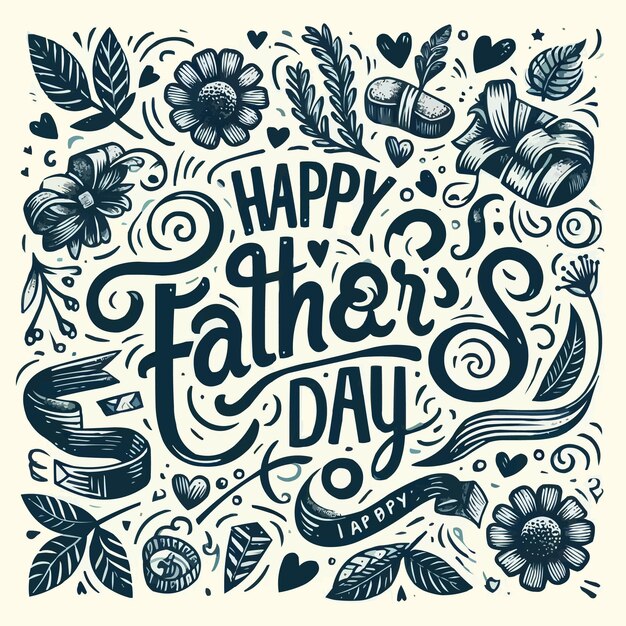 hand draw Fathers Day lettering