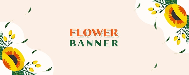 Hand draw flower background design Vector banner flower template design