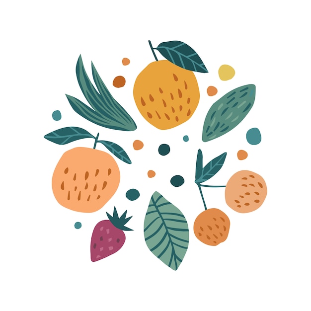 Hand draw fruits print