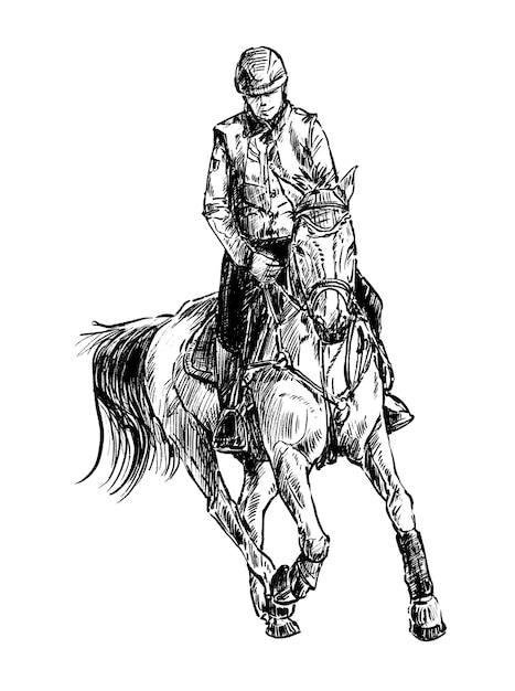 Hand draw of jockey