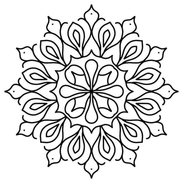 Hand draw mandala coloring page Floral mandala tattoo sticker