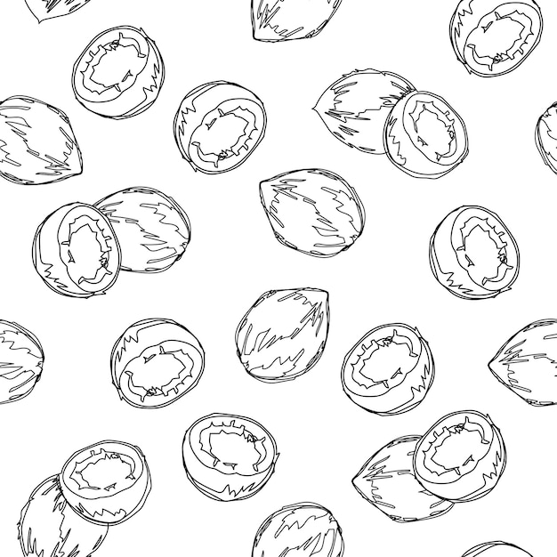 Hand draw seamless pattern with coconuts Good for backdrop textile wrapping paper wall posters