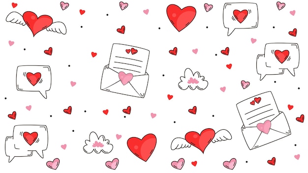 Hand draw valentine's day background