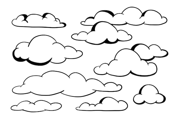 Vector hand draw the weather collection flat style vector illustration