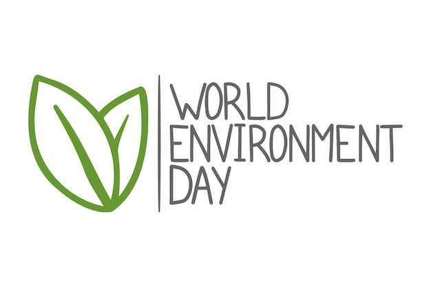 Hand Draw World Environment Day On White Background Vector Illustration